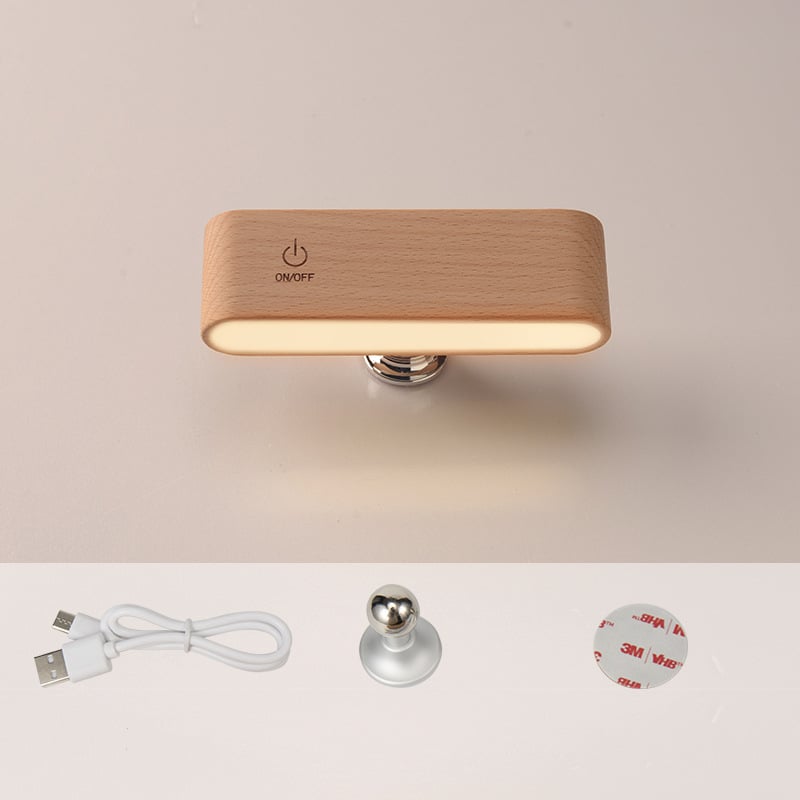 Lampada da scrivania in legno massello con ricarica magnetica
