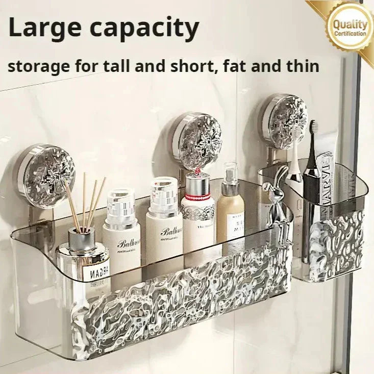 Estante de pared práctico sin perforación para baño