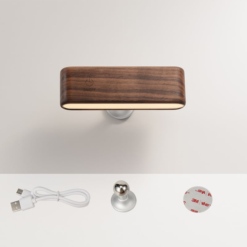 Lampada da scrivania in legno massello con ricarica magnetica