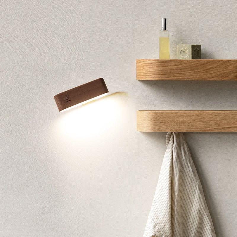 Lampada da scrivania in legno massello con ricarica magnetica