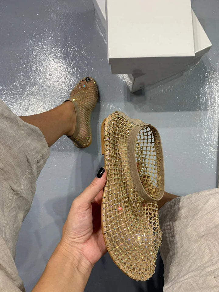 Trendy shiny sandals